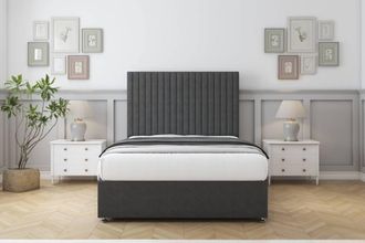 Comfort Beds Denver Dumfries Divan Base No Drawers - 26 Headboard in Dark Grey | Size: Small Single
