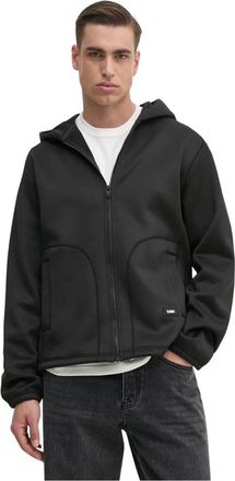 Rains Safi Fleece Hood Jacket T1 - Heren - Vesten met rits - Zwart - XS - Polyester - Hoodies & sweatvesten