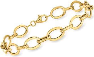 Ross-Simons 14kt Yellow Gold Flat Oval-Link Bracelet
