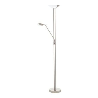 Loops Floor Lamp Light Satin Nickel Shade White Satined Glass Bulb LED 20W 2.5W 2.5W in Metallics