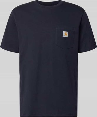 Carhartt Work in Progress Regular Fit T-Shirt mit Logo-Patch in Marine, Gr&ouml;&szlig;e XXL