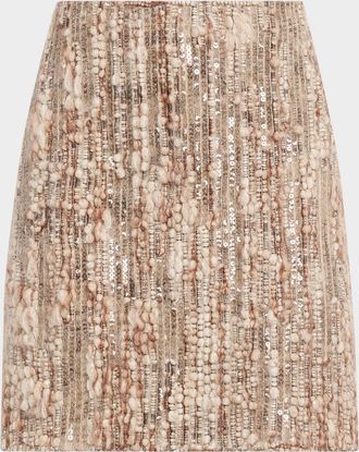 Brunello Cucinelli Shimmering Boucle Mini Skirt