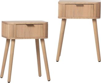 Klast Pack 2 mesitas de noche efecto madera natural 40 x 55 cm