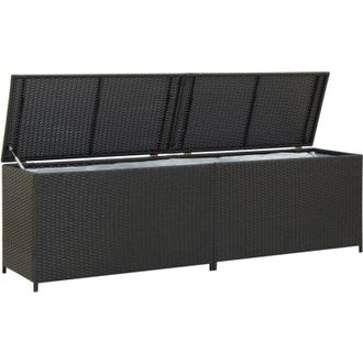 vidaXL Baule da Giardino in Polyrattan 200x50x60 cm Nero - Vidaxl