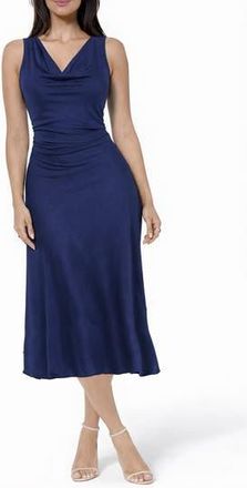 Bebe Crepe Satin Cowl Neck Midi Dress in Navy at Nordstrom Rack, Size X-Small