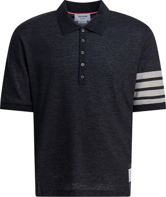 Thom Browne 4-Bar Polo Shirts Grey-Uomo