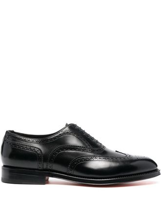Santoni leather lace-up oxford shoes - Black
