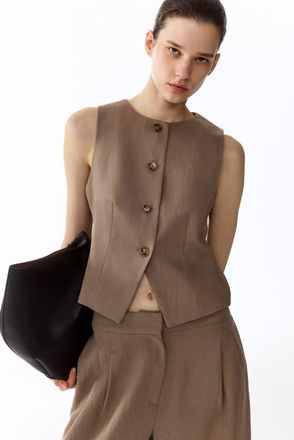 H&M Vest in Dark Beige at Nordstrom, Size Xx-Large