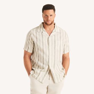 Nautica Mens Big & Tall Printed Short-Sleeve Camp Shirt