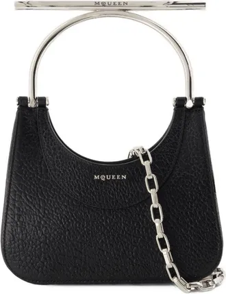 Alexander McQueen Womens Lambskin Shoulder Bag Black