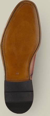 CHARLES TYRWHITT Leather Oxford Brogue Shoes - Dark Tan Size 10.5 R by Charles Tyrwhitt