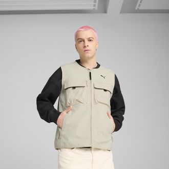 Puma Gilet cargo PUMATECH da uomo, Abbigliamento, Beige, S
