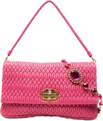 Miu Miu Pre-owned Miu Miu Matelasse Nappa Crystal Chain Satchel Ladies 5S90JOAUMVIKDDAZ