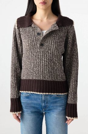 Amo Bobbie Sweater In Mocha/storm