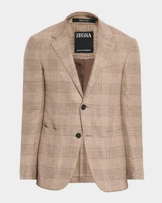 Ermenegildo Zegna Men & apos;s Winter Crossover Large Plaid Sport Coat