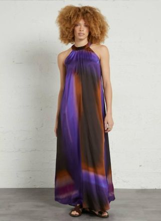 Momoni Yuca Maxi Dress In Iris Caramello