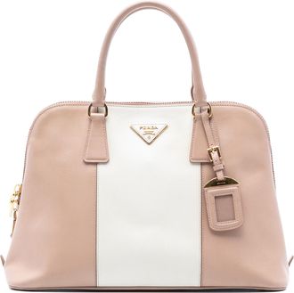 Prada Blush Medium Bicolor Saffiano Lux Promenade Satchel