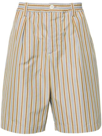 Marni striped cotton bermuda shorts - men - Cotton - 50 - Blue