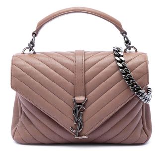 Saint Laurent Pre-owned Saint Laurent Medium Chevron Sheepskin Monogram College Satchel Ladies IE6TK7ER8T5W9OBA