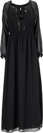 Altuzarra x Target Swiss Dot Maxi Long Sleeve Dress in Black Polyester