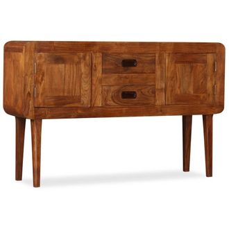 vidaXL Aparador De Madera S&oacute;lida Con Acabado De Miel 120x30x75 Cm