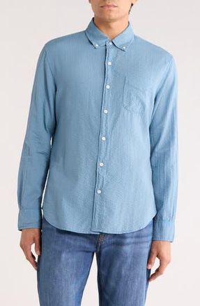 Bonobos Everyday Button Down Cotton Shirt in Light Blue Seersucker at Nordstrom Rack, Size Xx-Large