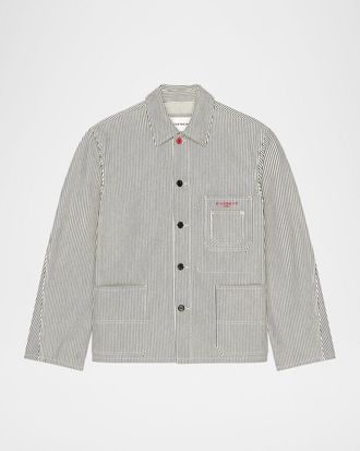 Givenchy Men & apos;s Couture Seam Stripe Denim Jacket