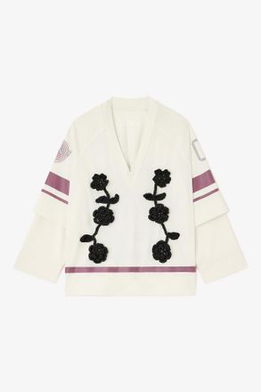 Ganni Ivory League Long-sleeve - Size XXS/XS White