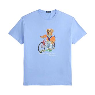Polo Ralph Lauren Tops, Heren, Blauw, S, Katoen, Polo Beer Grafisch T-shirt