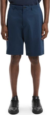 Theory Flat Front Nylon Bermuda Shorts in Nocturne Navy at Nordstrom, Size 40