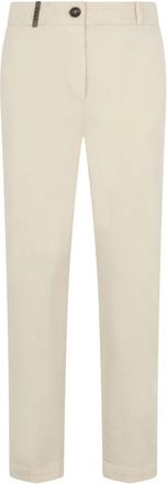PESERICO Minimal Chino Broek - Dames - Chinos - Beige - M - Katoen - Broeken