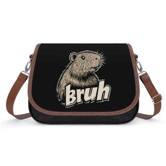 Generic Lover Bruh Capybara Crossbody Bags for Women Fashion Leather Shoulder Handbags With Adjustable Strap