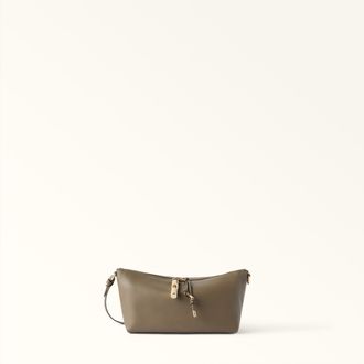 Furla Debby Shoulder Bag Xl Muddy Gray Light Grey Night Calf Leather + Sidney Calf Leather Woman