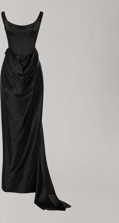 Vivienne Westwood Nova Camille Dress Naia Heavy Stretch Satin Ultra-black 10 Women