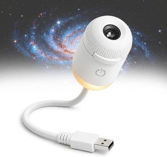 OEM Proyector De Estrellas Y Luz Nocturna 2 En 1, Color Blanco, Proyector Usb Flexible De 360&deg;, Tema De La V&iacute;a L&aacute;ctea Y La Galaxia