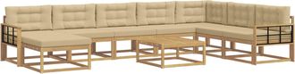 vidaXL Conjunto De Sof&aacute;s De Exterior 9 Uds. Y Beige Vidaxl