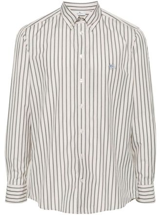 Etro Pegaso-motif striped shirt - Neutrals