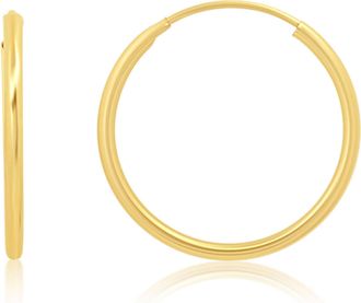 MAX + STONE 14k Yellow Gold 1.5mm Tube Flex Continuous Hoop Earrings 10MM-33MM