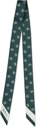 Mulberry small Skinny Tree-print scarf - unisex - Polyester - One Size - Green