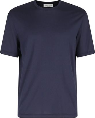 Roberto Collina Girocollo MC - Heren - T-shirts - Blauw - S - Tops