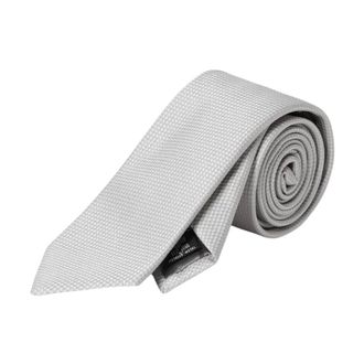 Emporio Armani Accessoires, Heren, Grijs, ONE Size, Elegante Grijze Zijden Stropdas