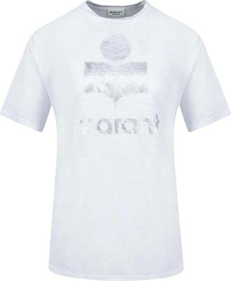 Isabel Marant Tops, Dames, Wit, XS, Katoen, Logo T-shirt