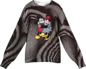 Desigual Jers_Hug Mickey - Dames - Ronde hals truien - Zwart - XS - Truien & Vesten