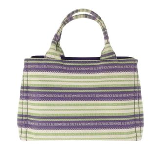 Prada Pre-owned Borsa a Mano a Righe in Tela - - Pre-owned - Donna - Viola - ONE SIZE