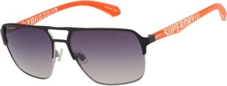 Superdry Sonnenbrille SUPERDRY Modell 995064, Herren, schwarz, orange, matt, Sonnenbrillen Sonnenbrille, Form Pilot, Logoschriftzug auf B&uuml;gel, Kombifassung