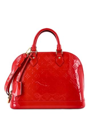 Louis Vuitton Alma Handbag Monogram Vernis PM satchel - women - Patent Leather - One Size - Red