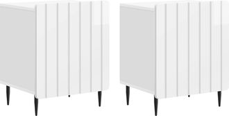 vidaXL Armario De Noche 2 Uds. Brillante 43 X 34,5 X 52 Cm Vidaxl
