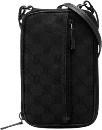 Gucci Pre-owned Canvas Crossbody Tas - Dames - Vintage Schoudertas - Zwart - ONE Size - Vintage