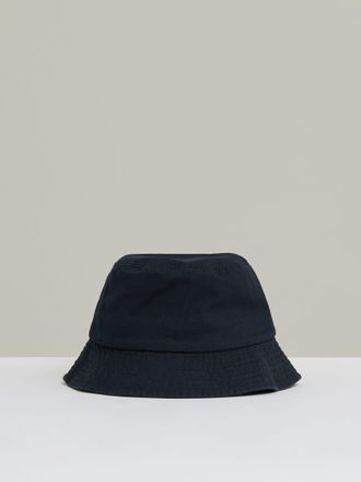 Reiss Navy Cotton Logo-embroidered Bucket Hat
