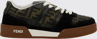 Fendi Sneakers Match in pelle scamosciata e tessuto jacquard con monogram FF